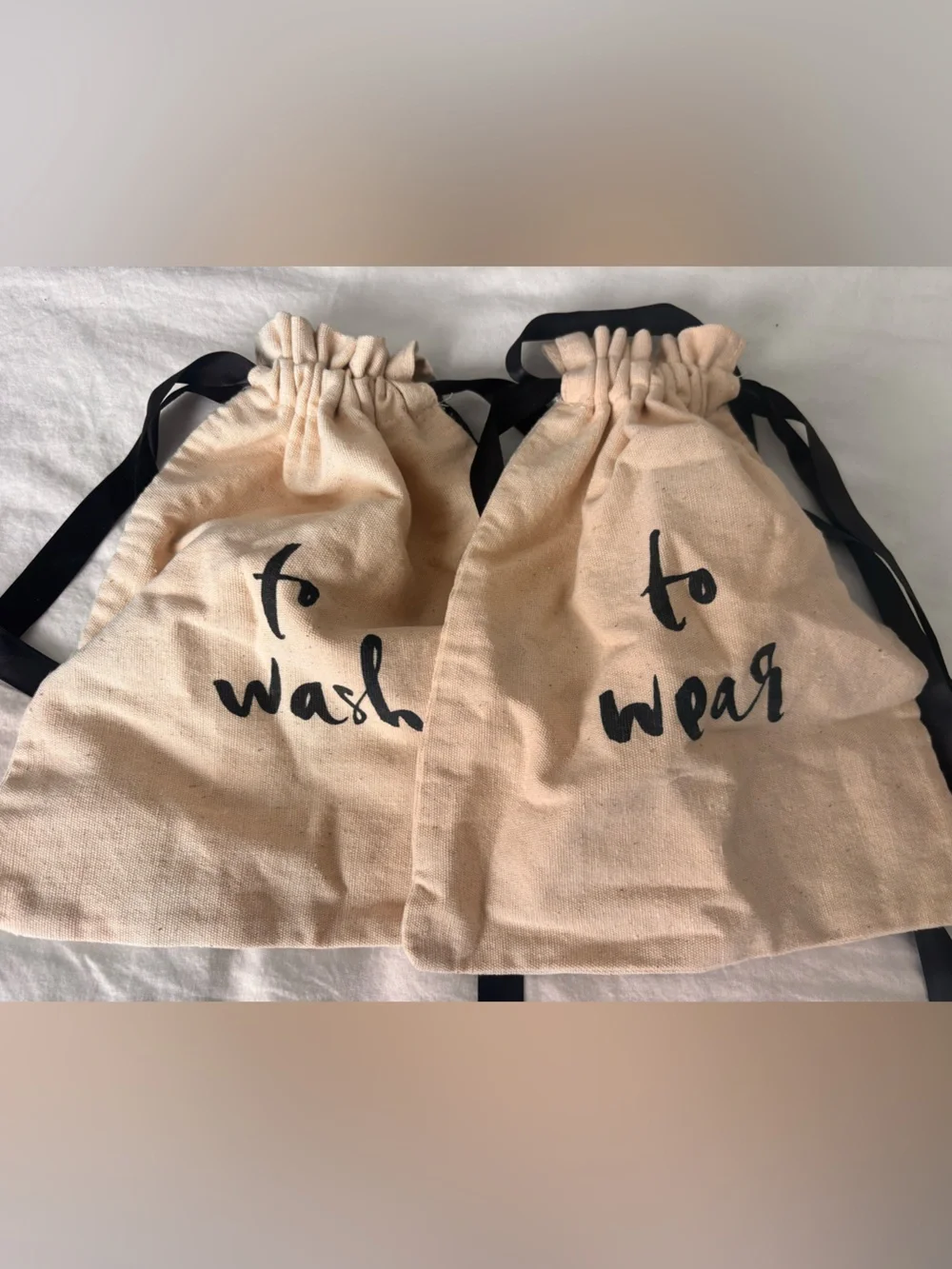 kate spade  Cotton Drawstring Satchel Bags with Black Script